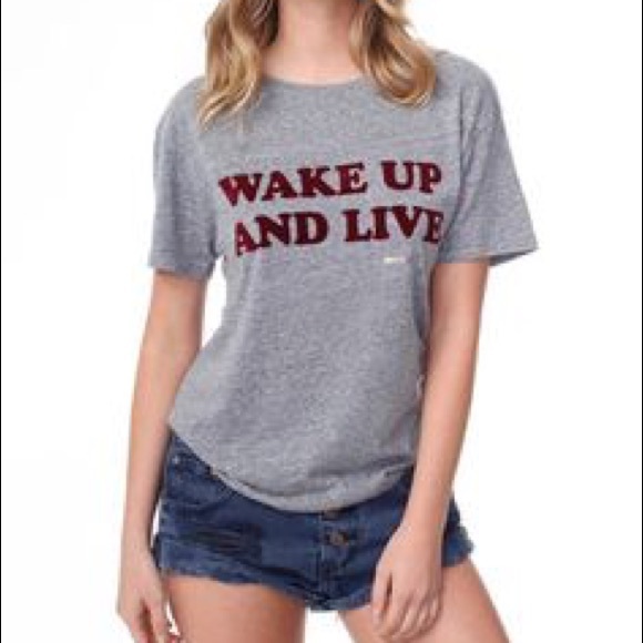 Spiritual Gangster Tops - Spiritual Gangster
Women's Gray Wake Up And Live